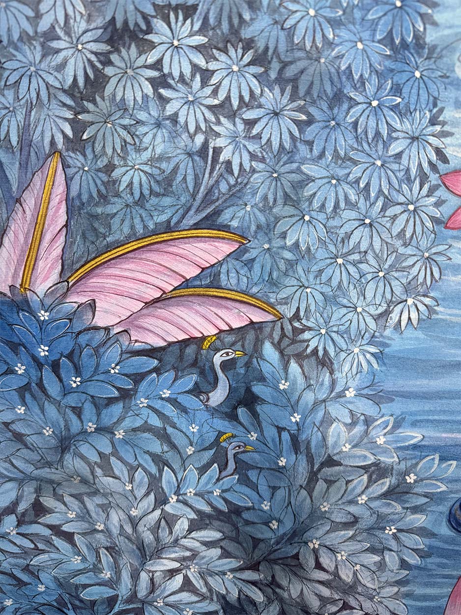 Radha Kund - Handmade Pichwai Painting (Unframed / 132 x 106.6 cm)