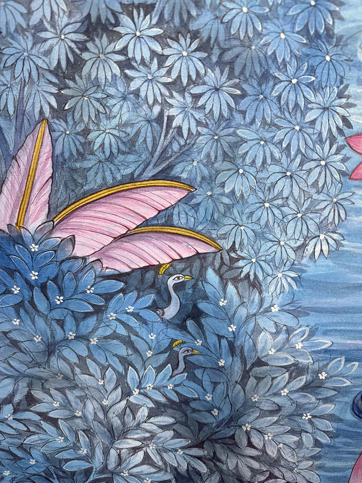 Radha Kund - Handmade Pichwai Painting (Unframed / 132 x 106.6 cm)