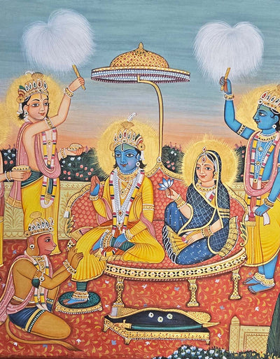 Ram Darbar Painting - Handmade Painting (Unframed)