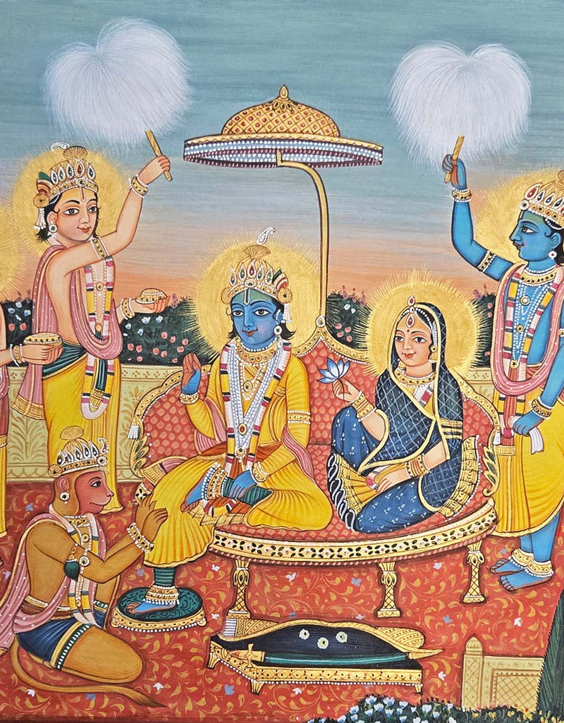 Ram Darbar Painting - Handmade Painting (Unframed)
