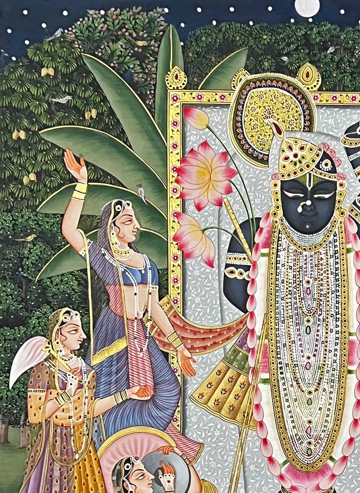 shrinathji pichwai painting, angel 1