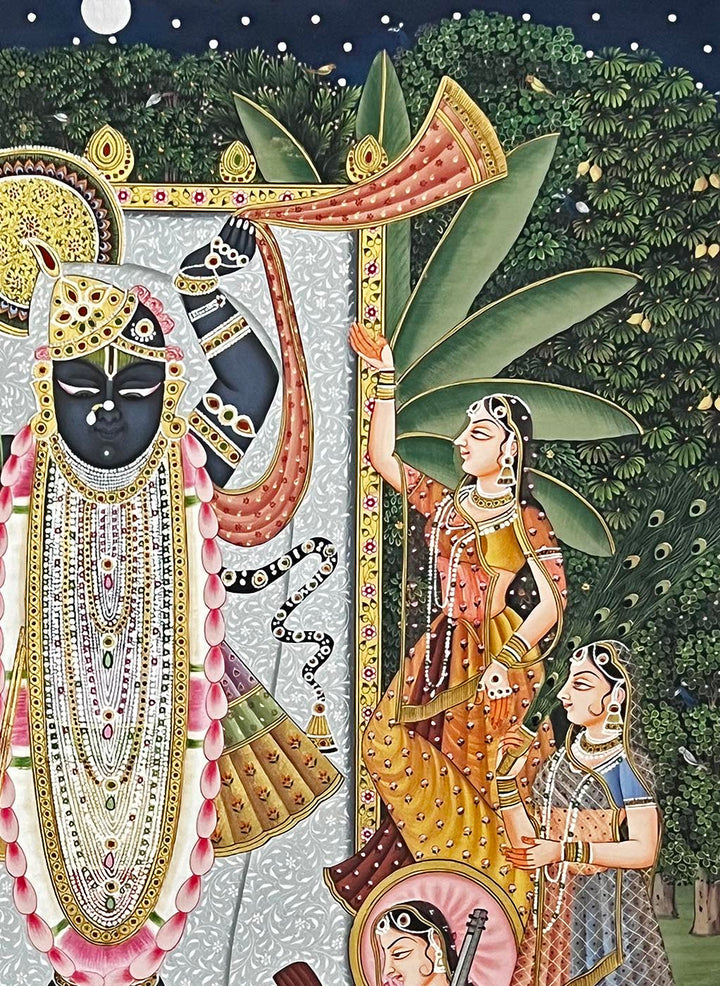 shrinathji pichwai painting, angel 2