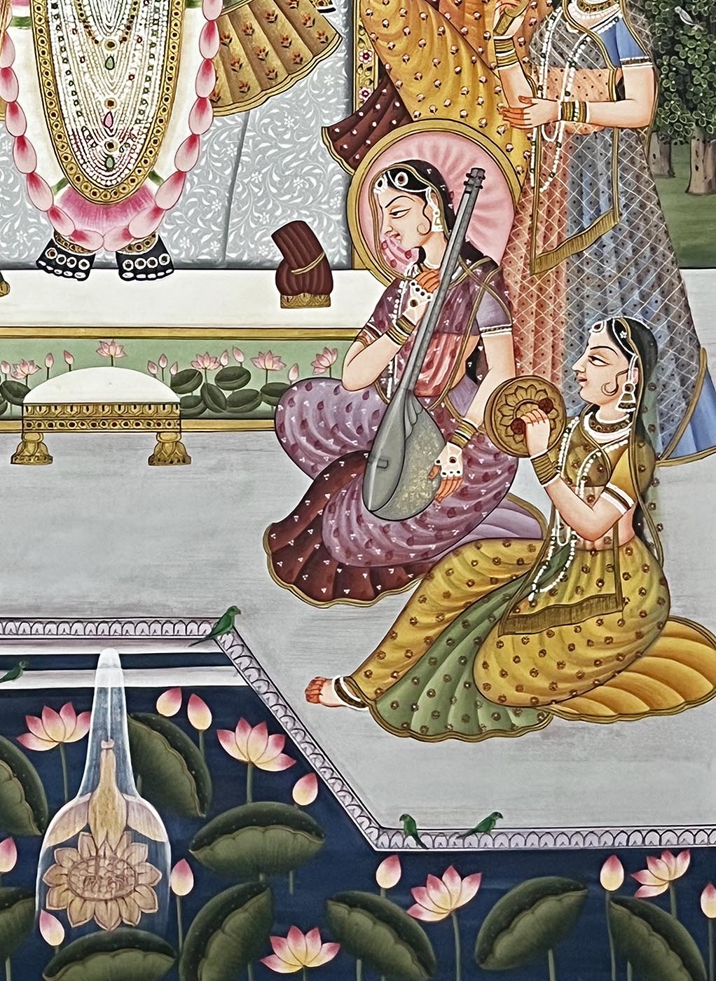 shrinathji pichwai painting, angel 3
