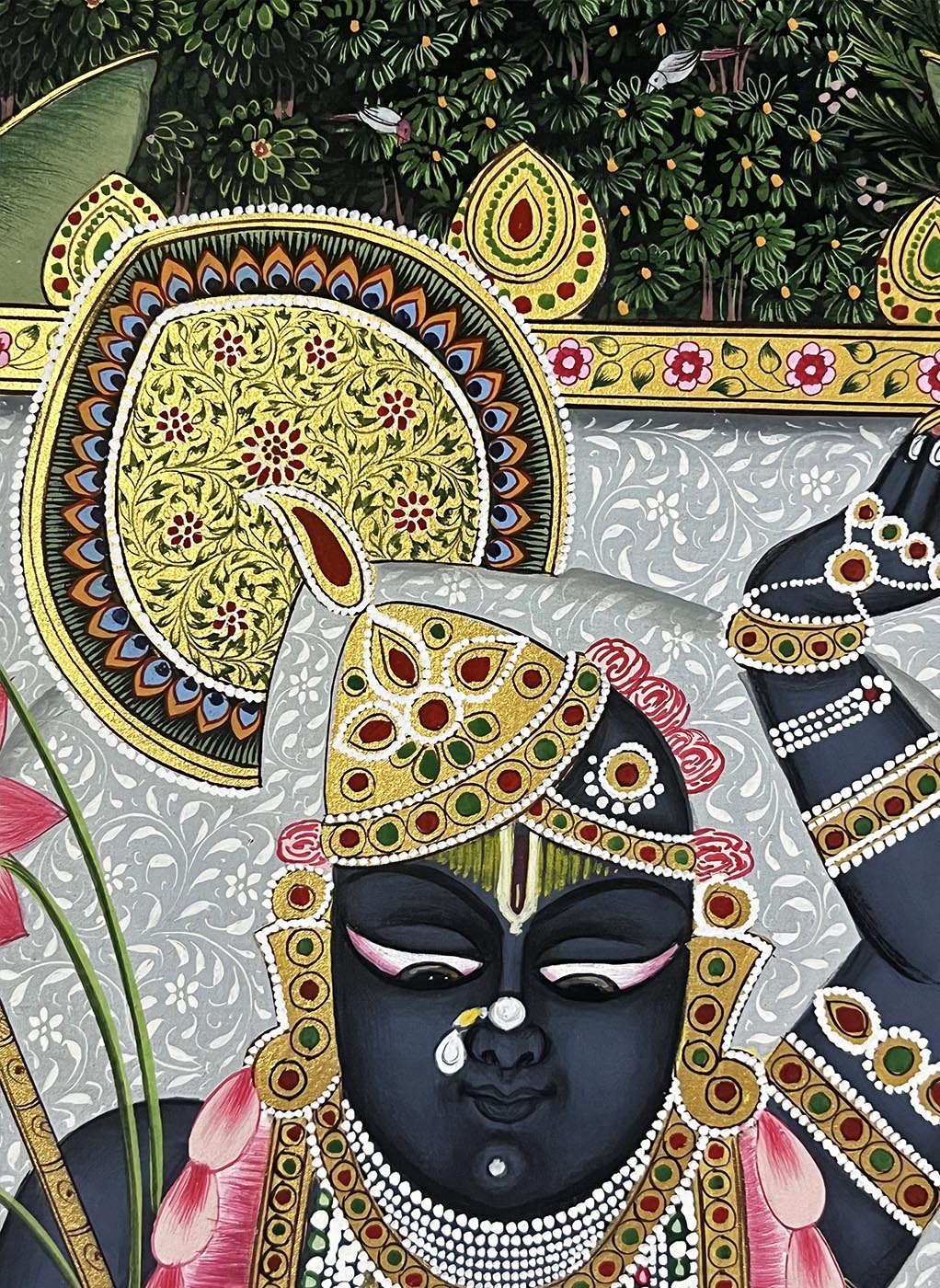 shrinathji pichwai painting, angel 5