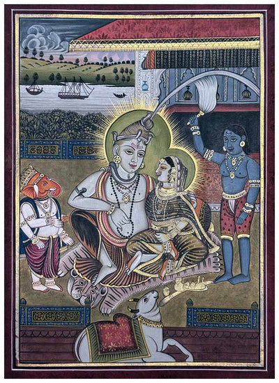 shiva parivar painting