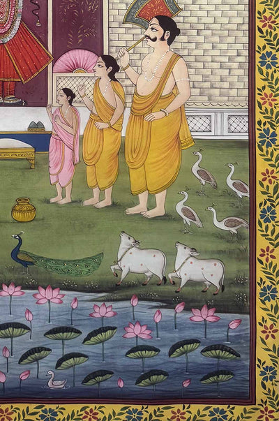Shrinathji Vandan - Handmade Pichwai Painting (Unframed / 91.4 x 152.4 cm)