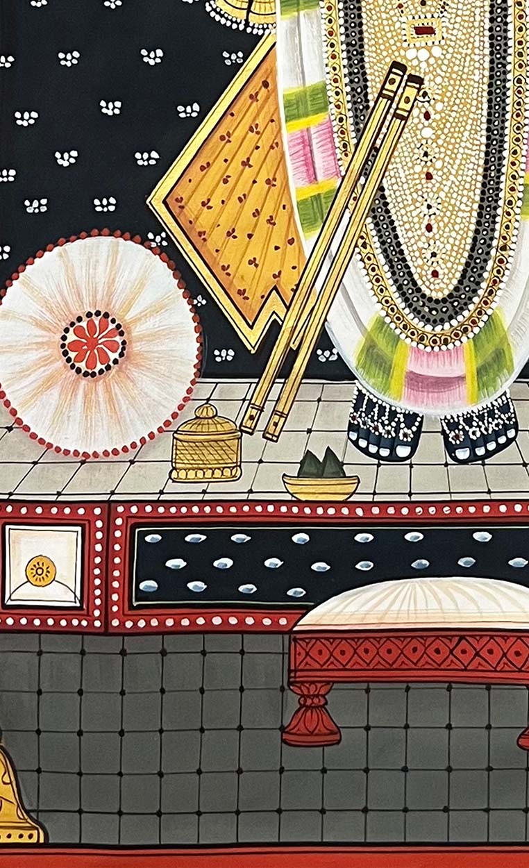 shrinathji pichwai painting, angel 1