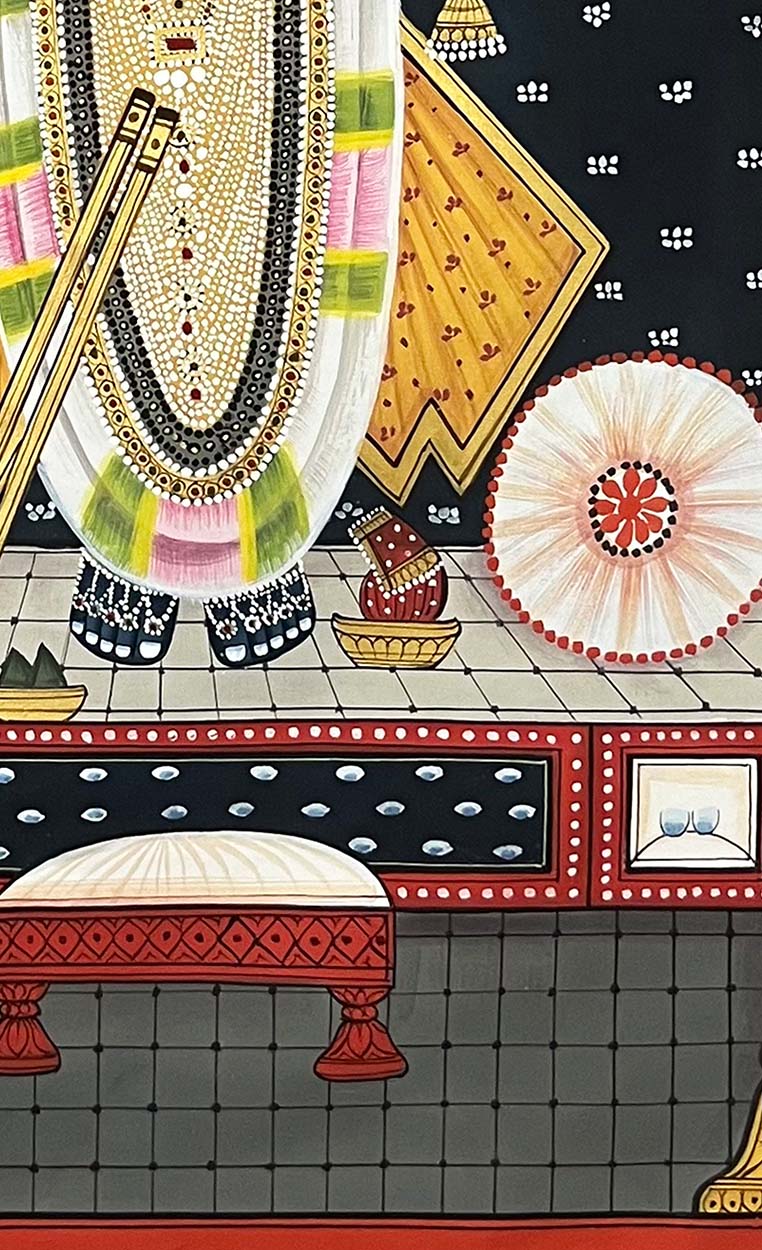shrinathji pichwai painting, angel 2