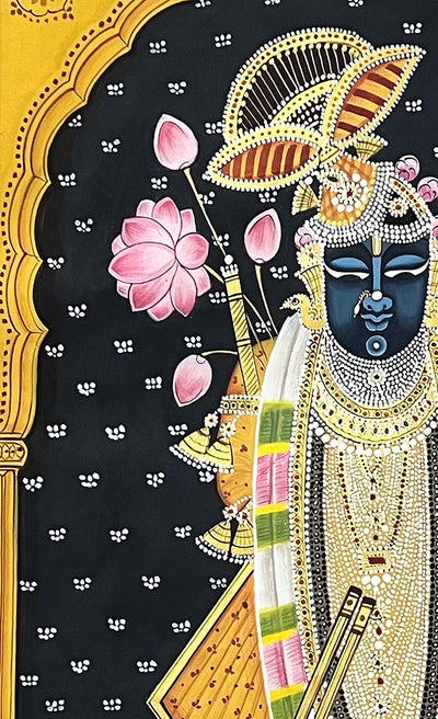 shrinathji pichwai painting, angel 4