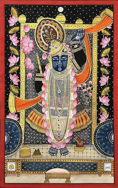 Shrinathji - Handmade Pichwai Painting (Unframed / 34 x22 inches)