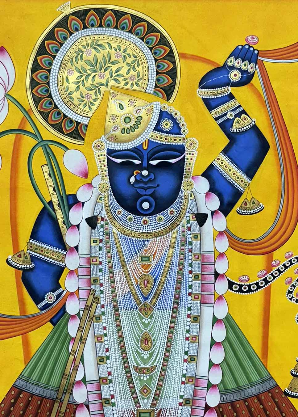 Shreenathji Darshan - Handmade Pichwai Painting (Unframed / 86.3 x 121.9 cm)