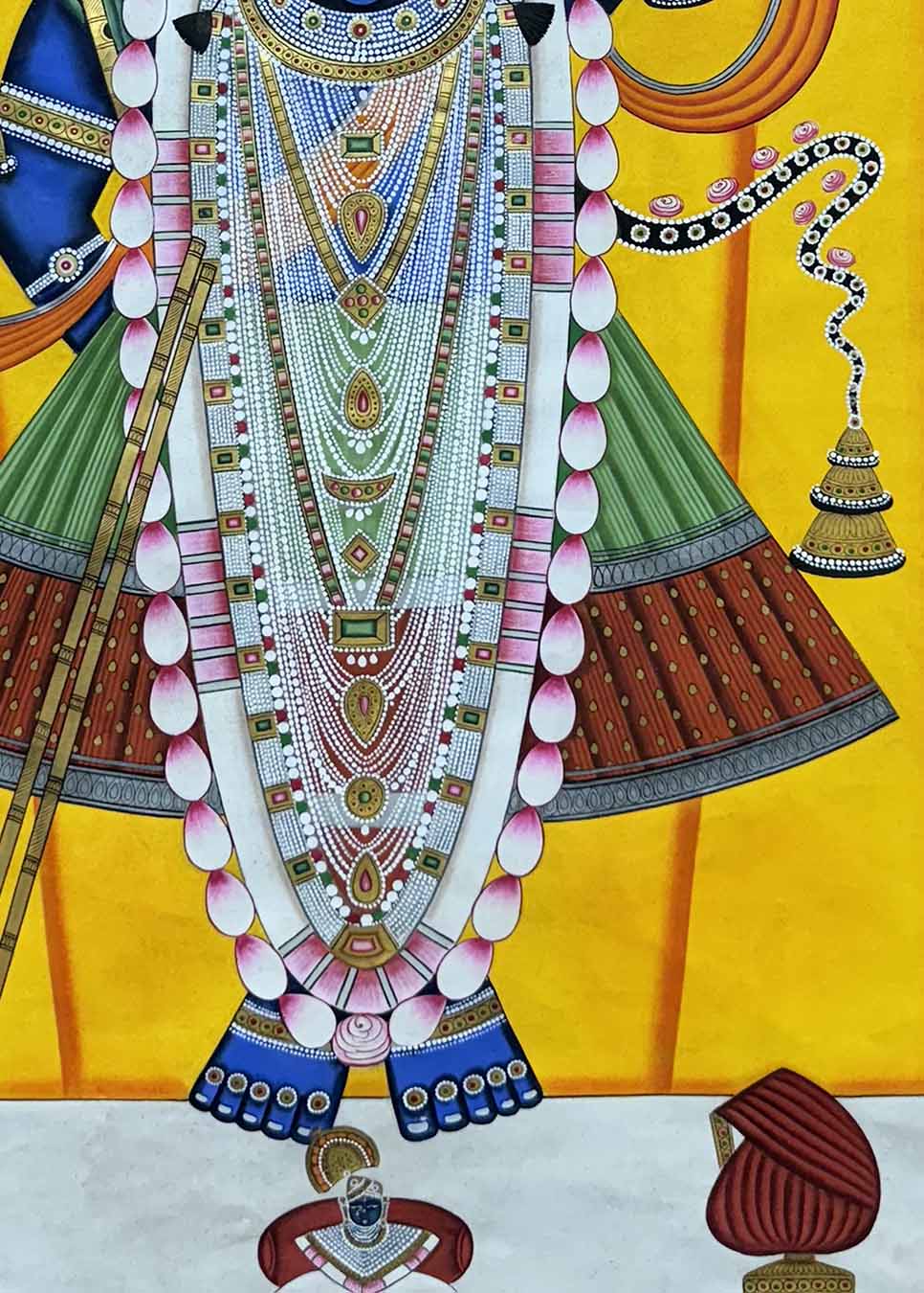 Shreenathji Darshan - Handmade Pichwai Painting (Unframed / 86.3 x 121.9 cm)
