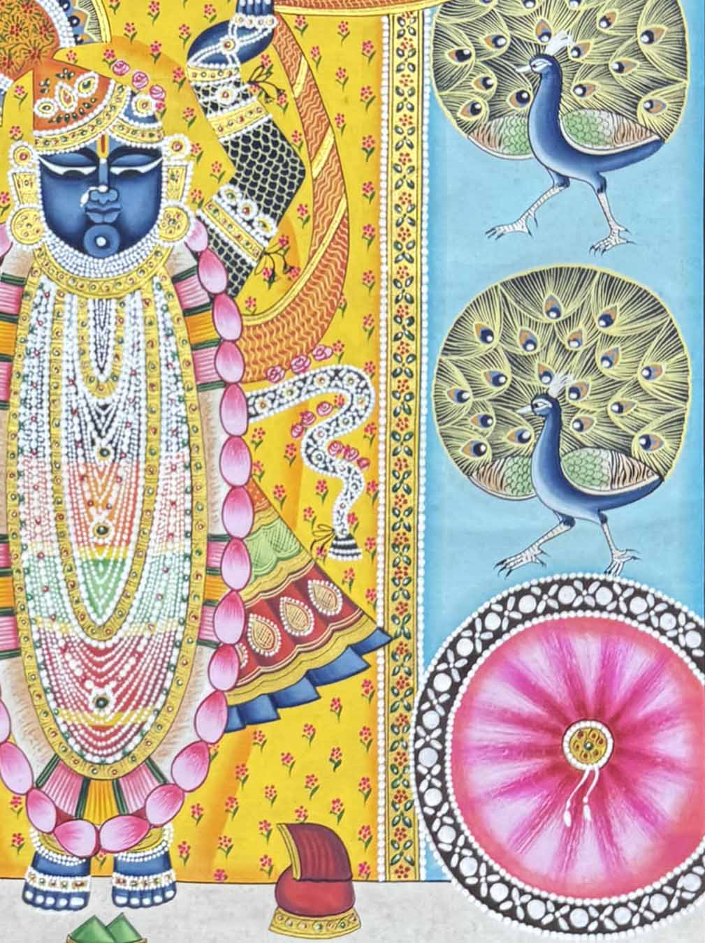 small shrinathji painting, closeup 3