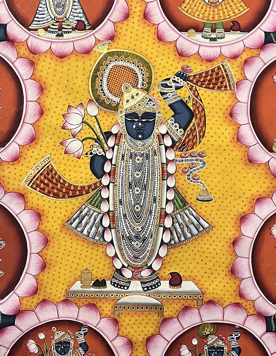 shrinathji pichwai painting, angel 2