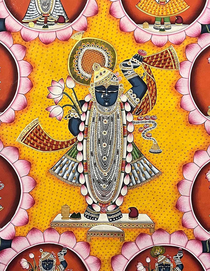 shrinathji pichwai painting, angel 2