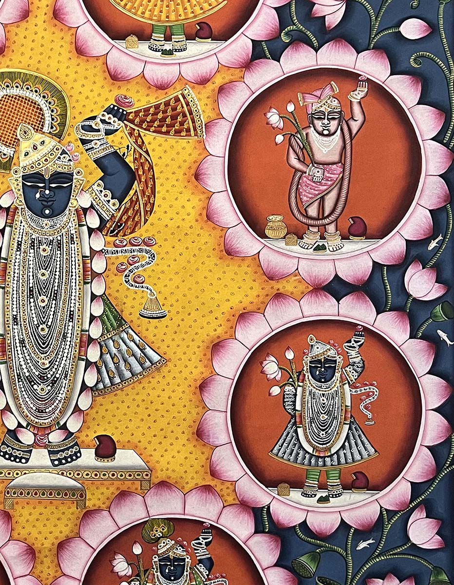 shrinathji pichwai painting, angel 4
