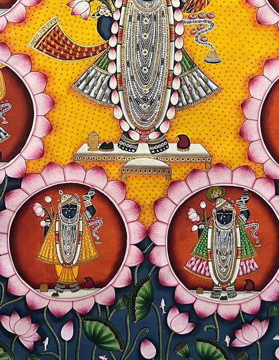 shrinathji pichwai painting, angel 5