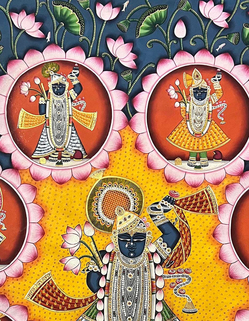 shrinathji pichwai painting, angel 6