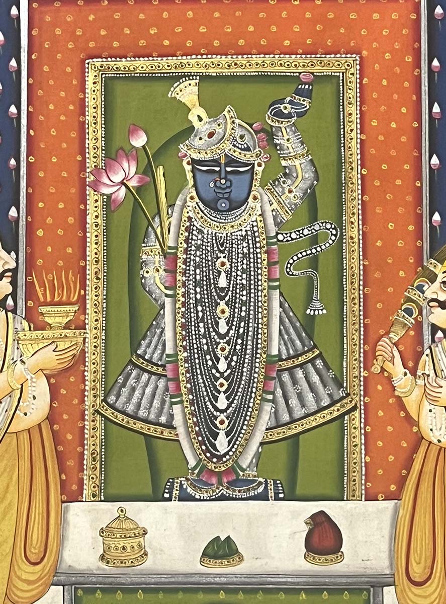 budget pichwai painting, closeup