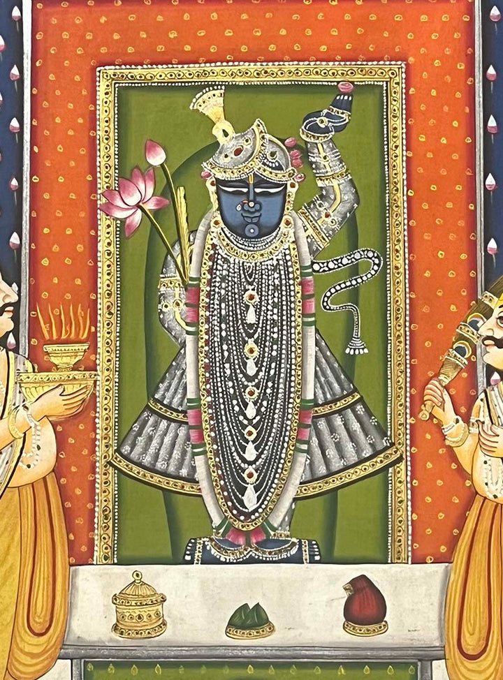 budget pichwai painting, closeup