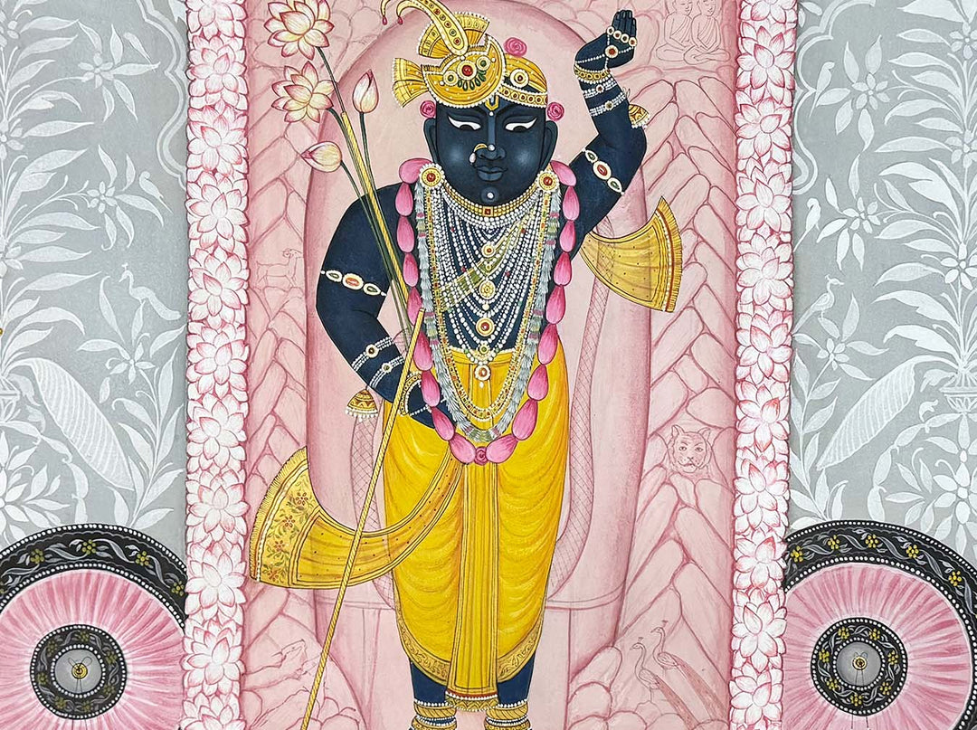 Shringara of Shrinathji - Handmade Pichwai Painting ( 128.2 x 95.2 cm / Unframed)