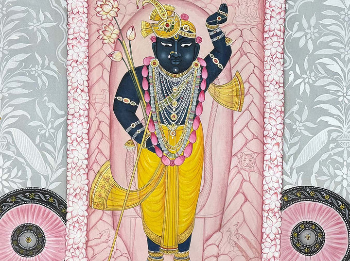 Shringara of Shrinathji - Handmade Pichwai Painting ( 128.2 x 95.2 cm / Unframed)