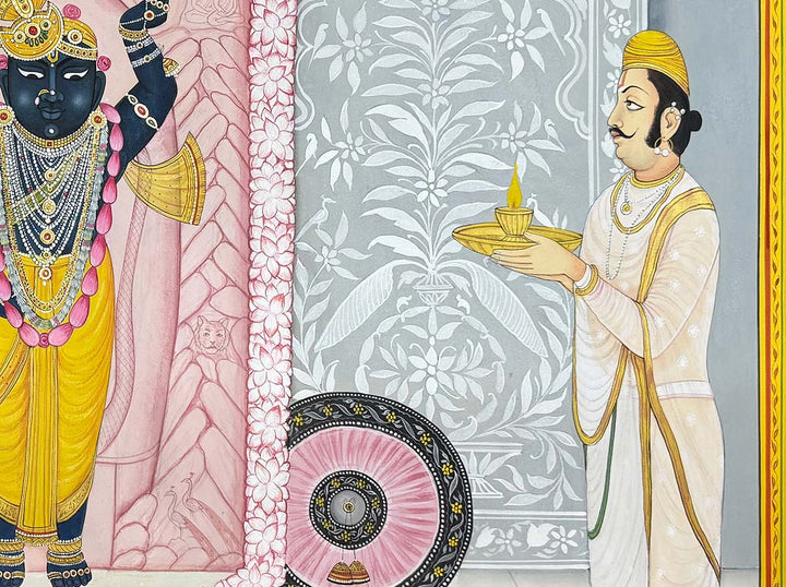 Shringara of Shrinathji - Handmade Pichwai Painting ( 128.2 x 95.2 cm / Unframed)
