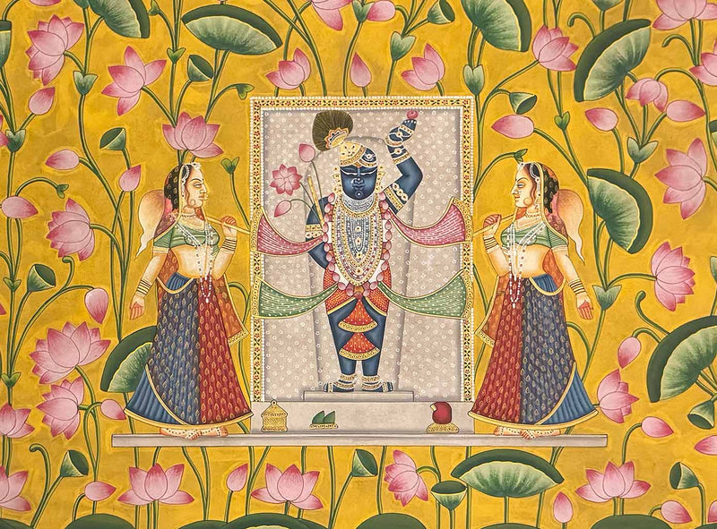 Vintage Shrinathji Pichwai Painting (Handmade / Unframed / 90.1 x 119.3 cm)