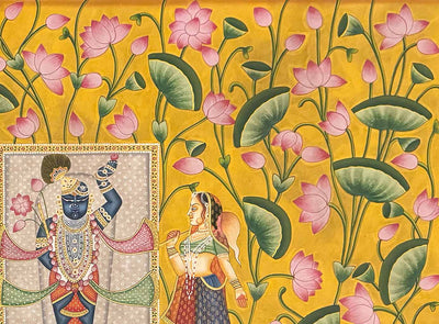 Vintage Shrinathji Pichwai Painting (Handmade / Unframed / 90.1 x 119.3 cm)