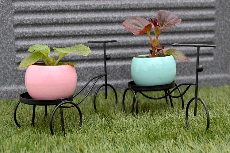 Tricycle Metal Planter Set of 2 (without Plant).