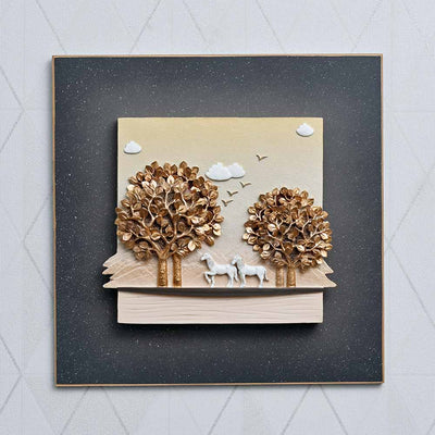 Modern 3D Stone Carving Wall Art - Set of 4