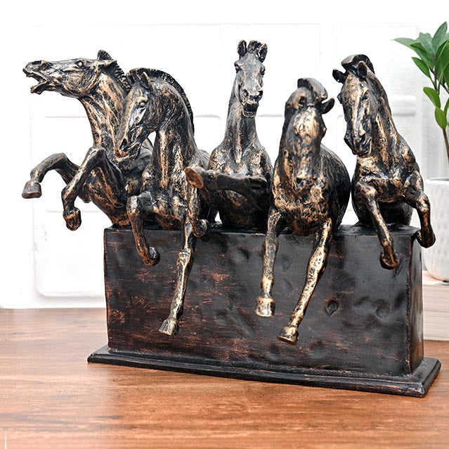 The Glorious Stallions - 5 Horses Sculpture