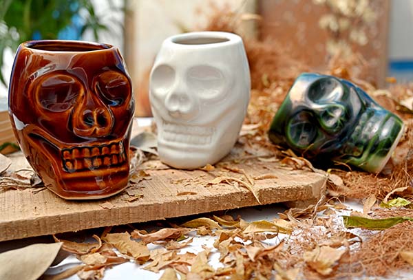 Exclusive Ceramic Human Skull Planter Pot - Set of 2 (Without Plant).