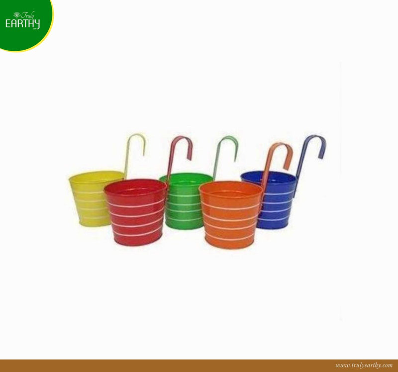 Ribbed Railing Planters - Set of 5 (without Plant)