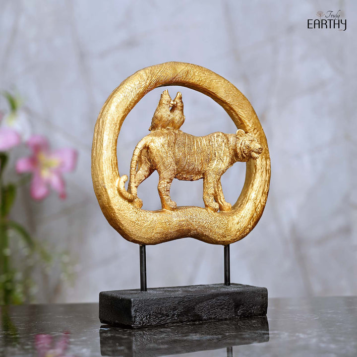 Tiger &amp; Love Birds Sculpture