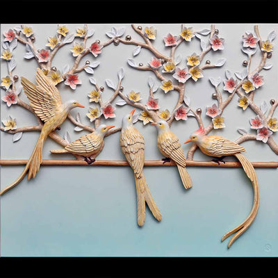 Birds of the Bloom - 3D Stone Wall Art