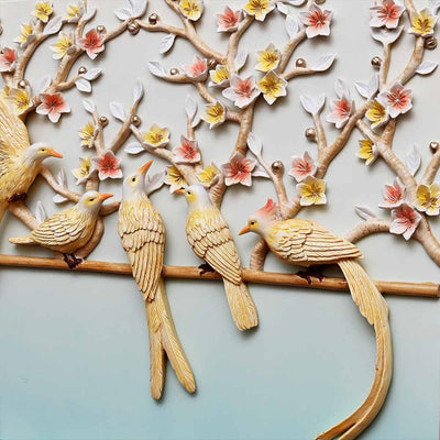 Birds of the Bloom - 3D Stone Wall Art