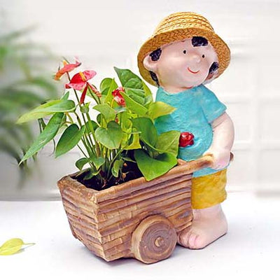 Boy Cart Planter - Big (Without Plant).