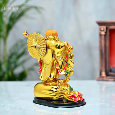 Laughing Buddha with Coins for Wealth and Success