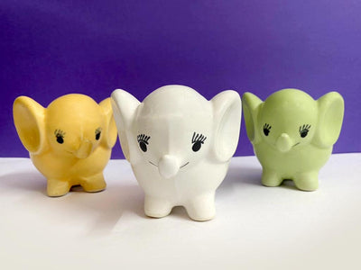 Mini Elephants Kingdom Ceramic Planters - Set of 3 (without Plant).