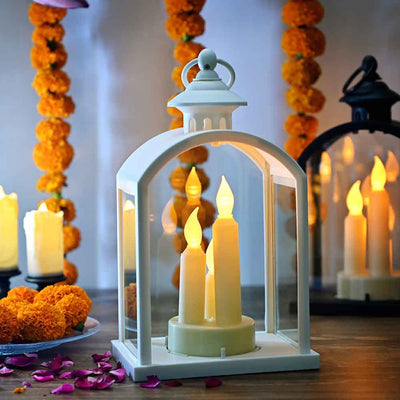 Elegant Festive LED Lantern with Flickering Candle Effect