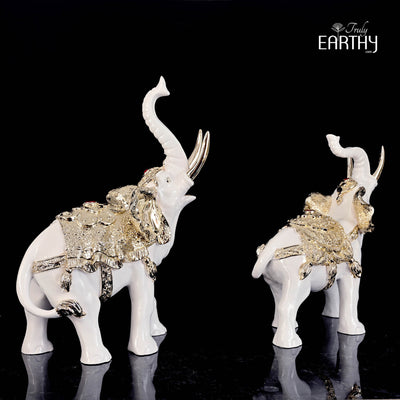Imperial Elephant Pair - Set of 2 (Chrome Plated / Large Size)