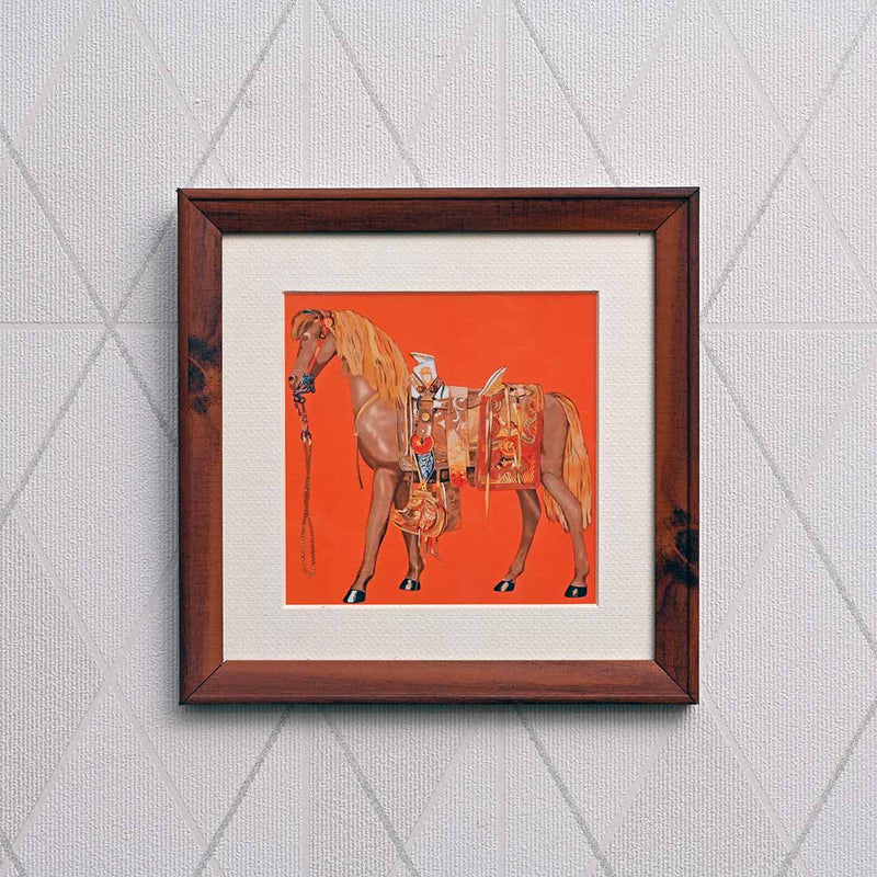 Famous Horses - Korean Fine Paper Print (Framed - 9 x 9 inches)