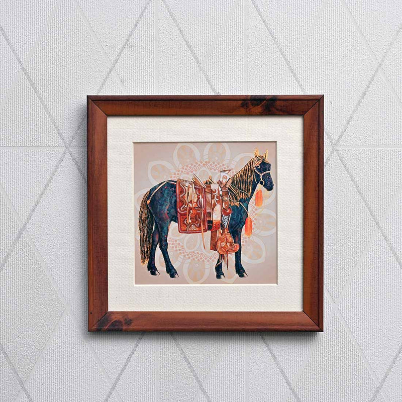 Famous Horses - Korean Fine Paper Print (Framed - 9 x 9 inches)