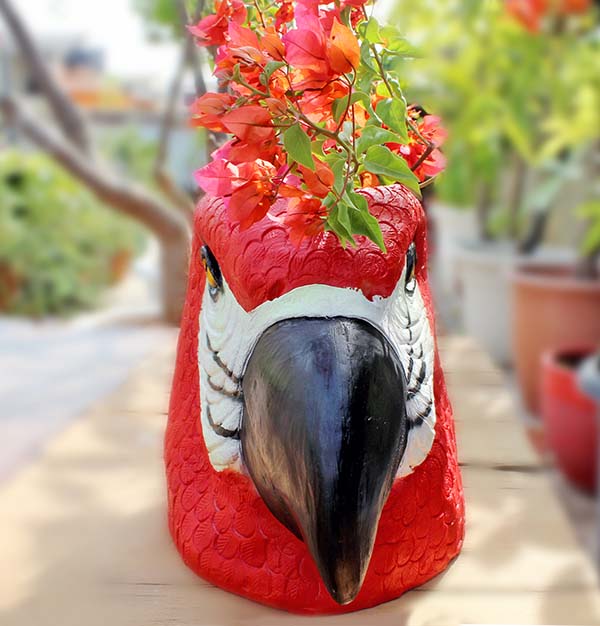 Parrot Resin Plant Pot - Big (Without Plant)