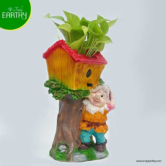 Gnome by Tree-House Planter (Without Plant)