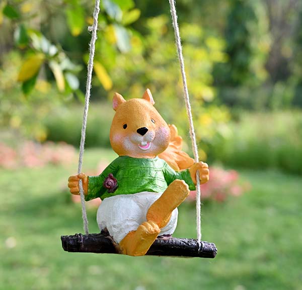 Happy Squirrel on Swing