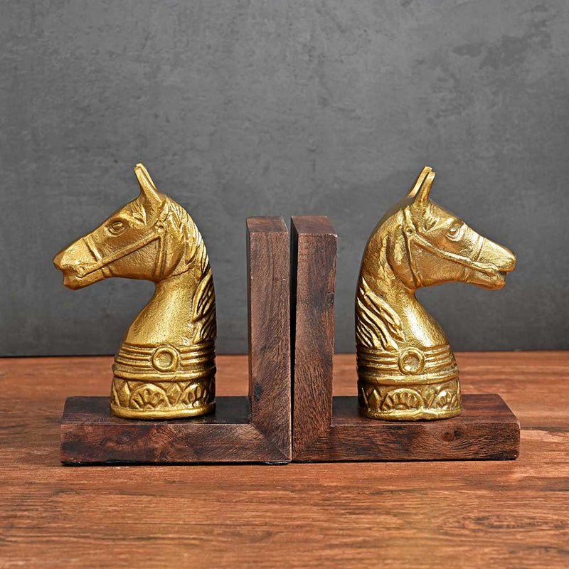 Vintage Horse Bookend Gold