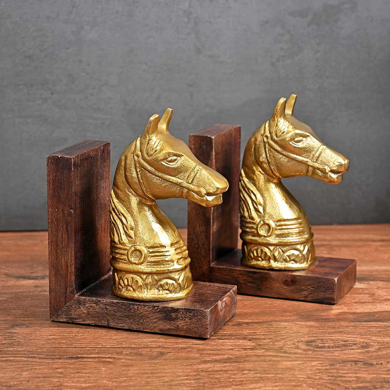 Vintage Horse Bookend Gold