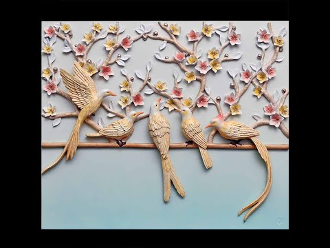 Birds of the Bloom - 3D Stone Wall Art